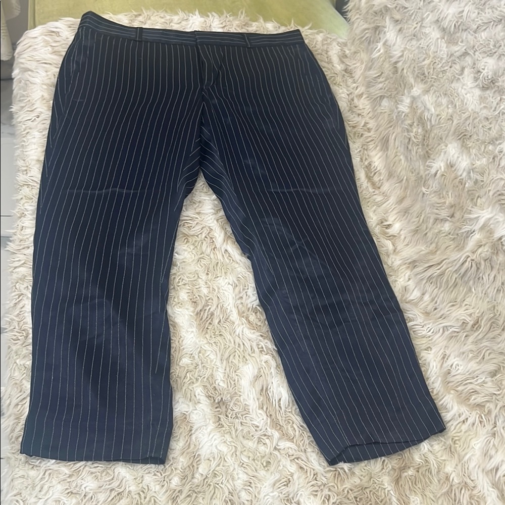 Tahari Navy Blue and White Dress pants